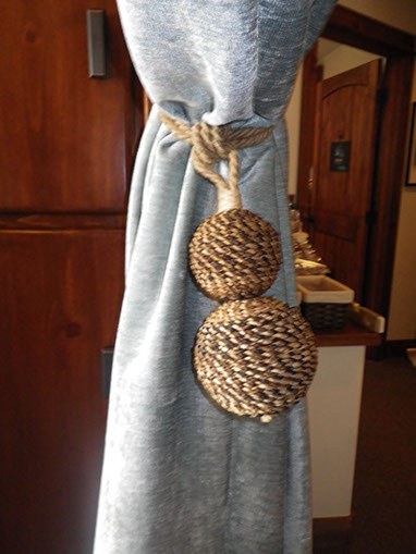 drape: different styles from sabine, rod holders and fabric