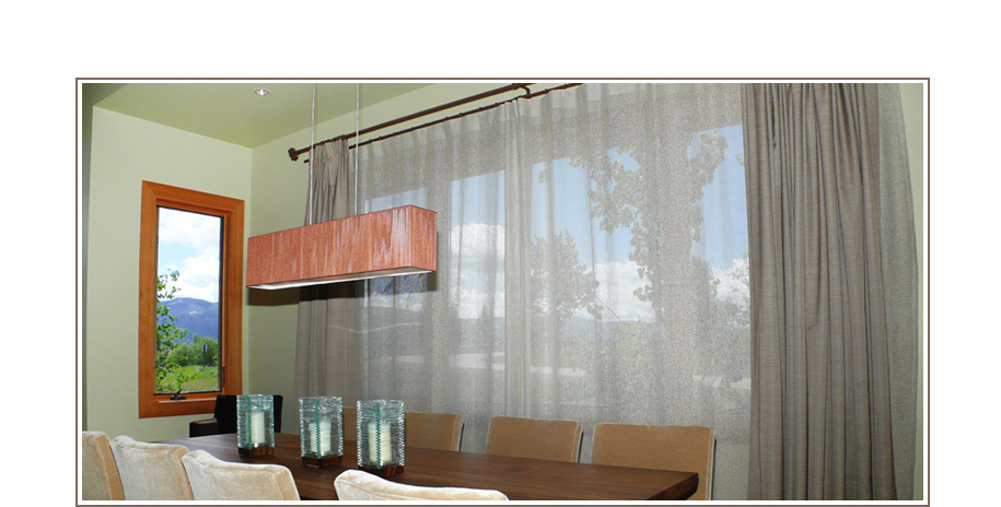 Draperies, pinch pleated, euro pleats, rod pocket, ripplefold, flat and grommet drapes.