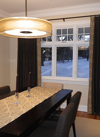 Draperies, pinch pleated, euro pleats, rod pocket, ripplefold, flat and grommet drapes.