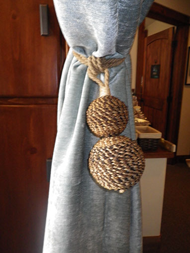 drape: different styles from sabine, rod holders and fabric