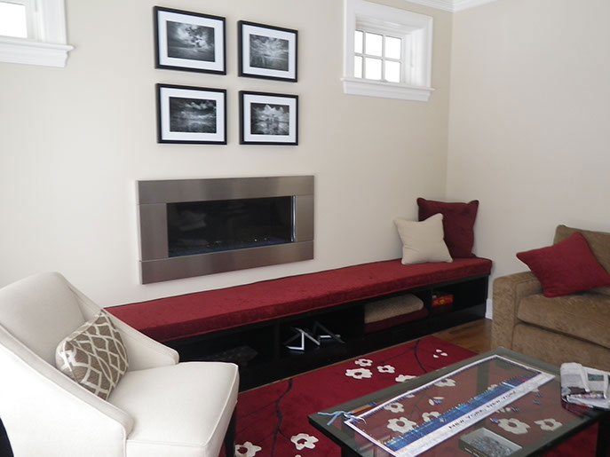 sandy drapes, seat cushions, striped, tan trending pillows and fabrics. vignettes close up view, bright pillows